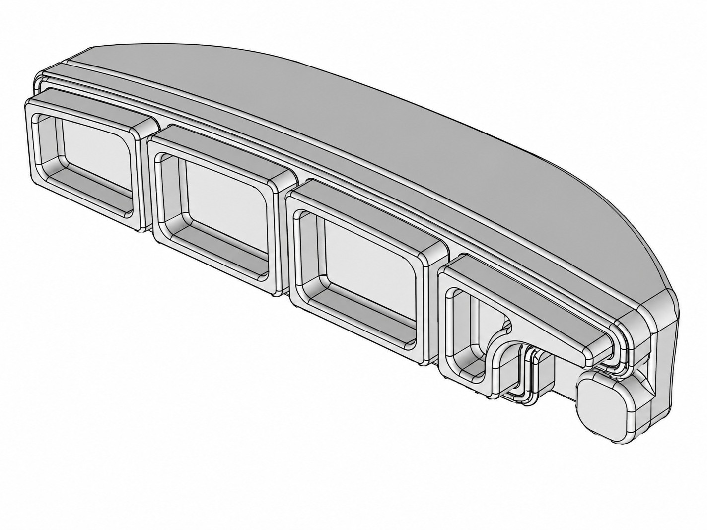 CAD model of the redesigned end-cap